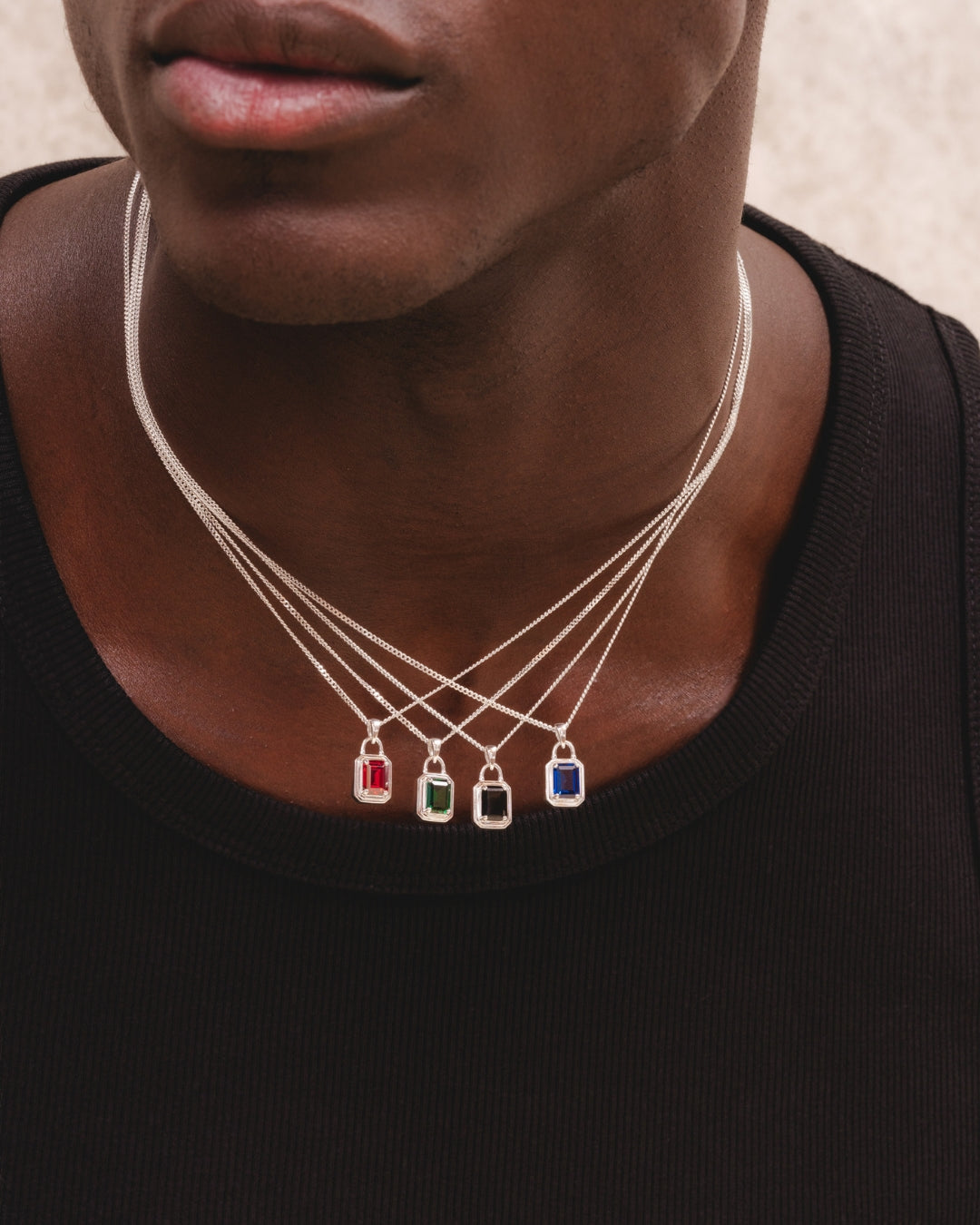 Solitaire Necklace - Silver Ruby