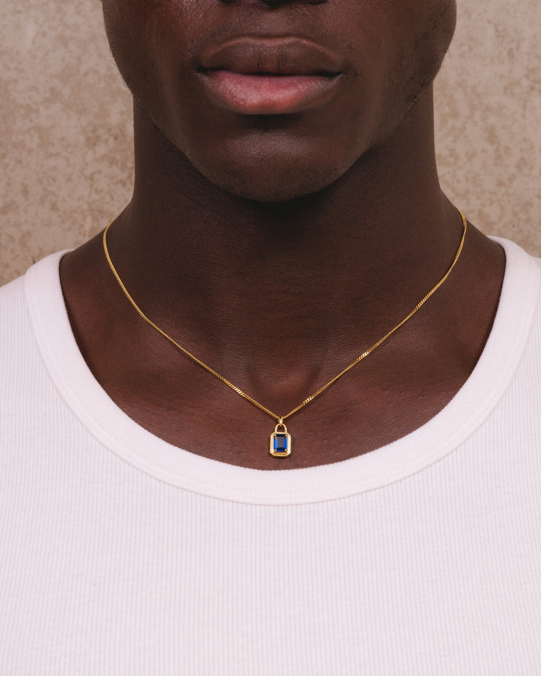 Solitaire Necklace - Gold Sapphire