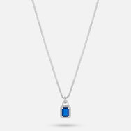 Solitaire Necklace - Silver Sapphire