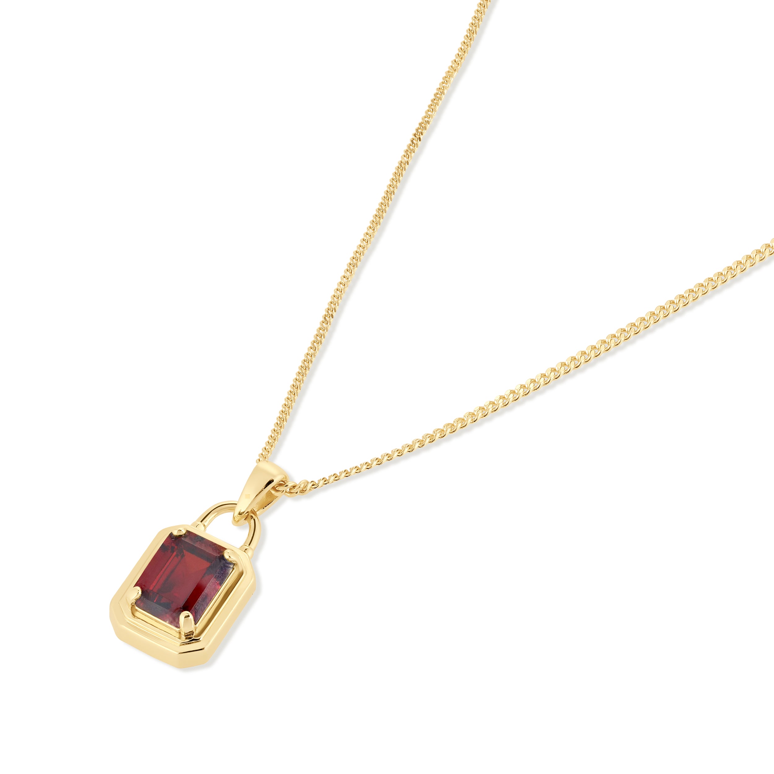 Solitaire Necklace - Gold Ruby