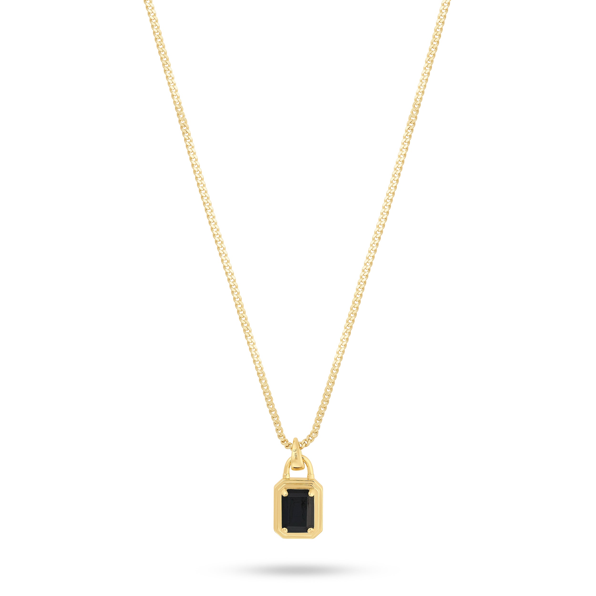 Solitaire Necklace - Gold Onyx