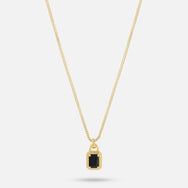 Solitaire Necklace - Gold Onyx