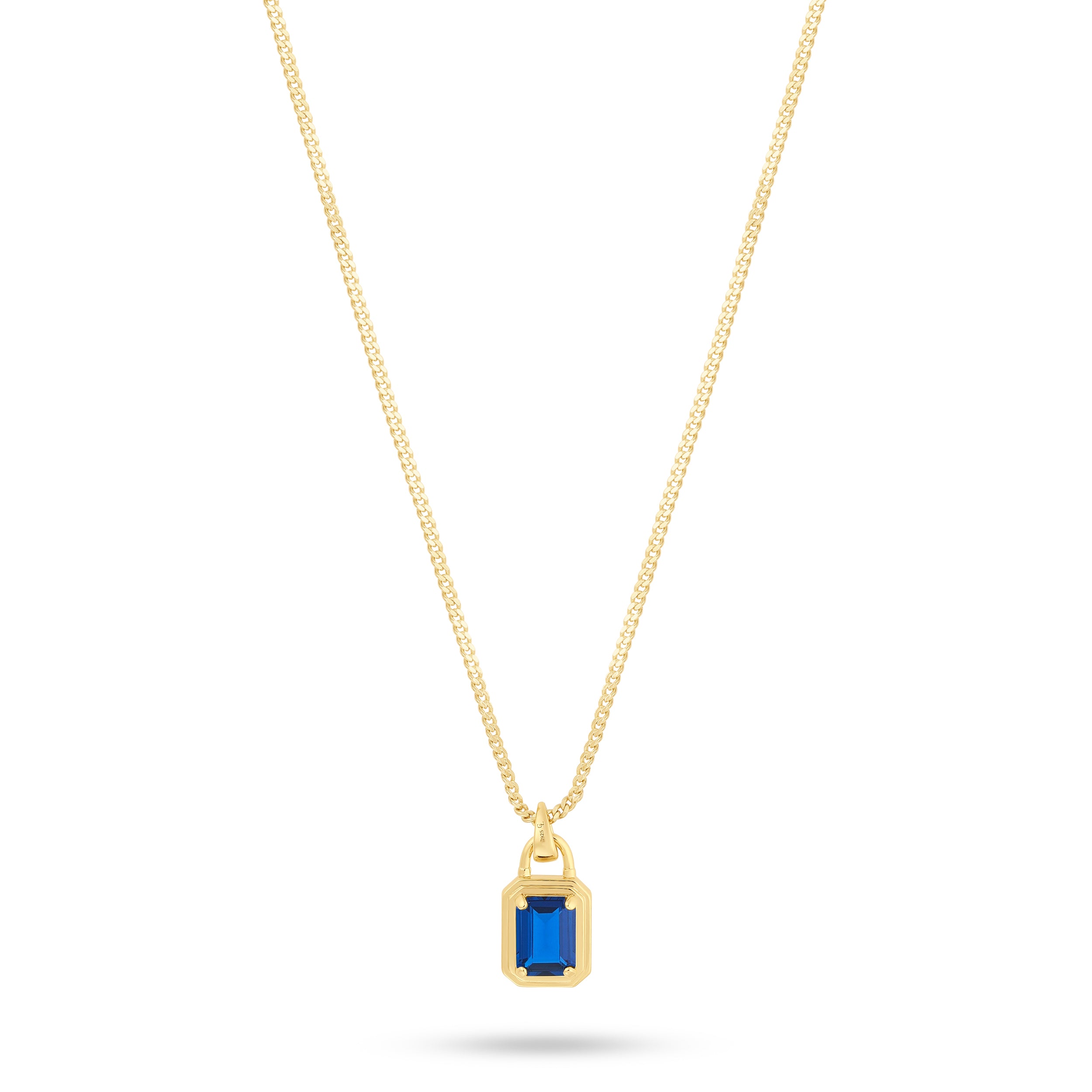 Solitaire Necklace - Gold Sapphire