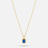 Solitaire Necklace - Gold Sapphire