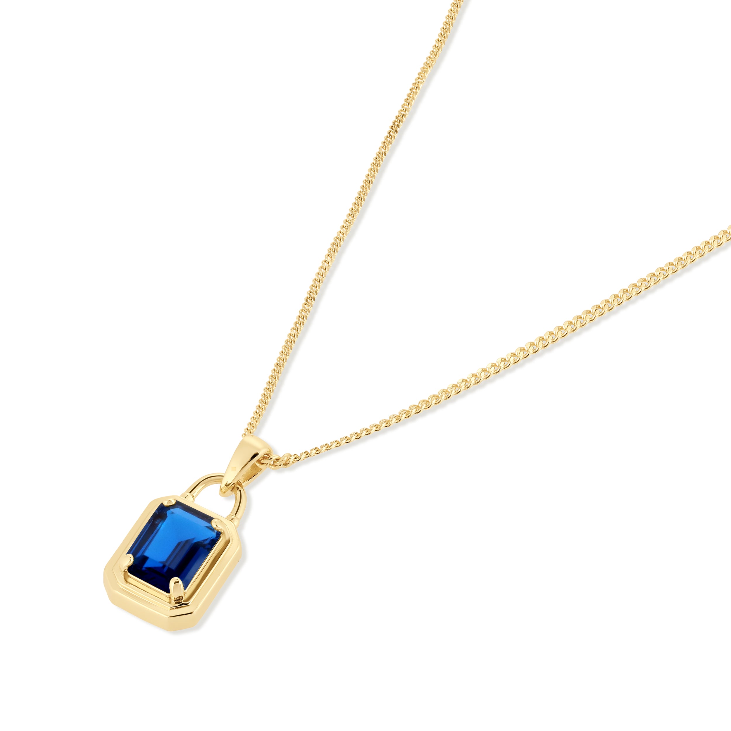 Solitaire Necklace - Gold Sapphire