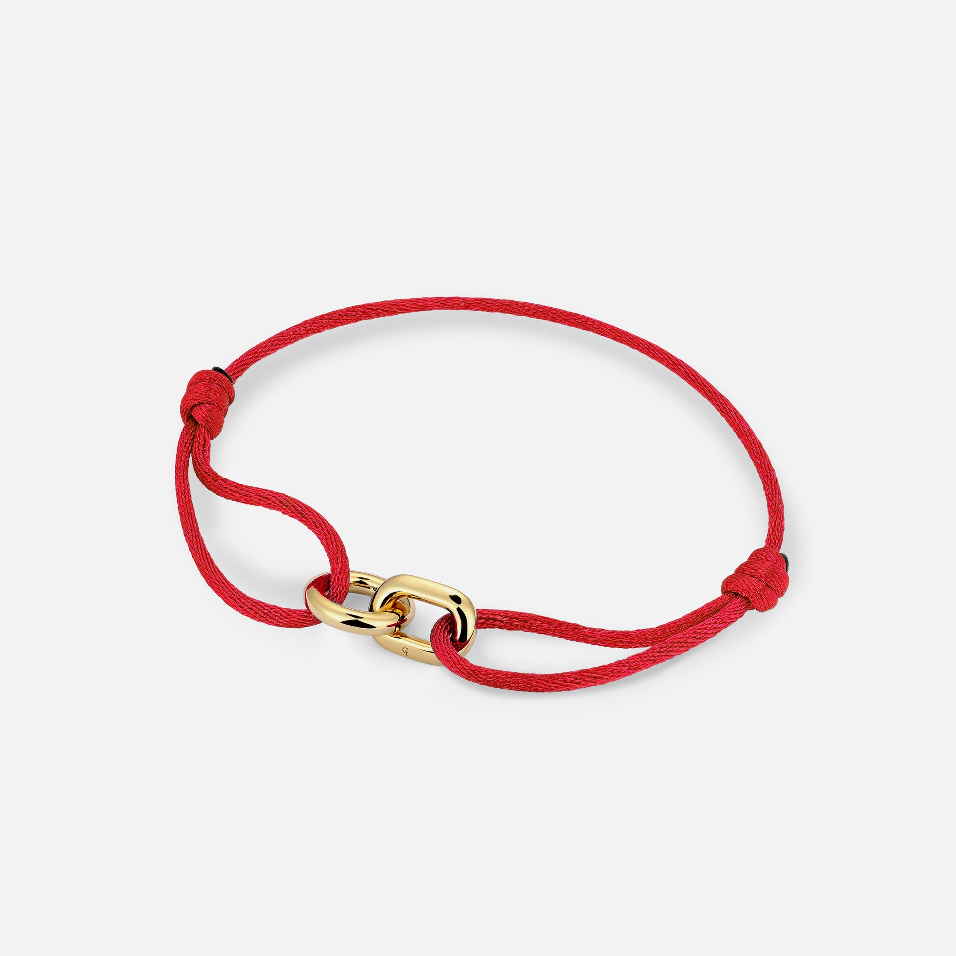 Red Cotton Cord Bracelet With Adjustable Clasp | Gold Plated Finding P284