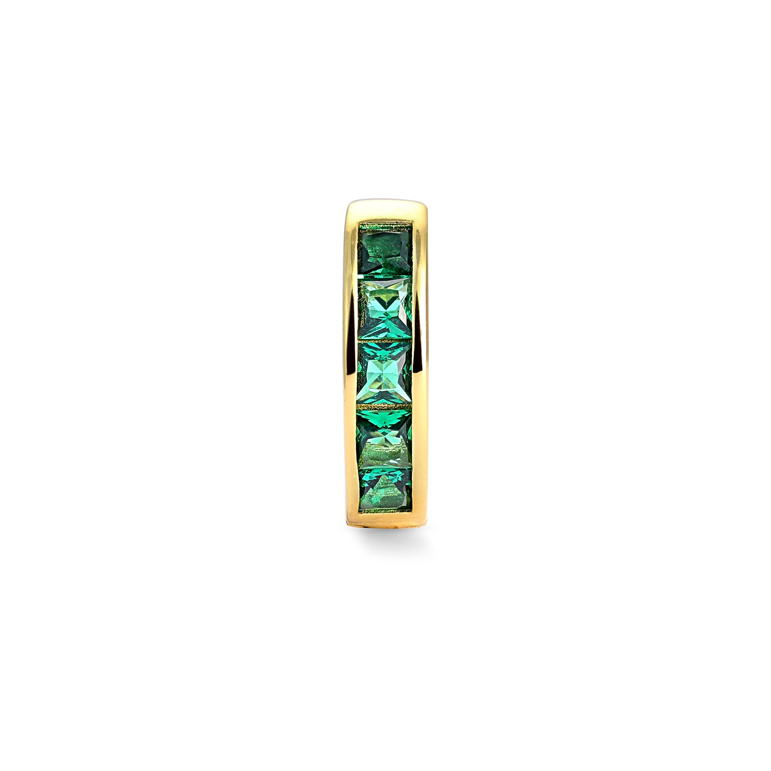 Emerald Baguette Hoop - Gold