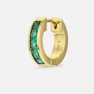 Emerald Baguette Hoop - Gold