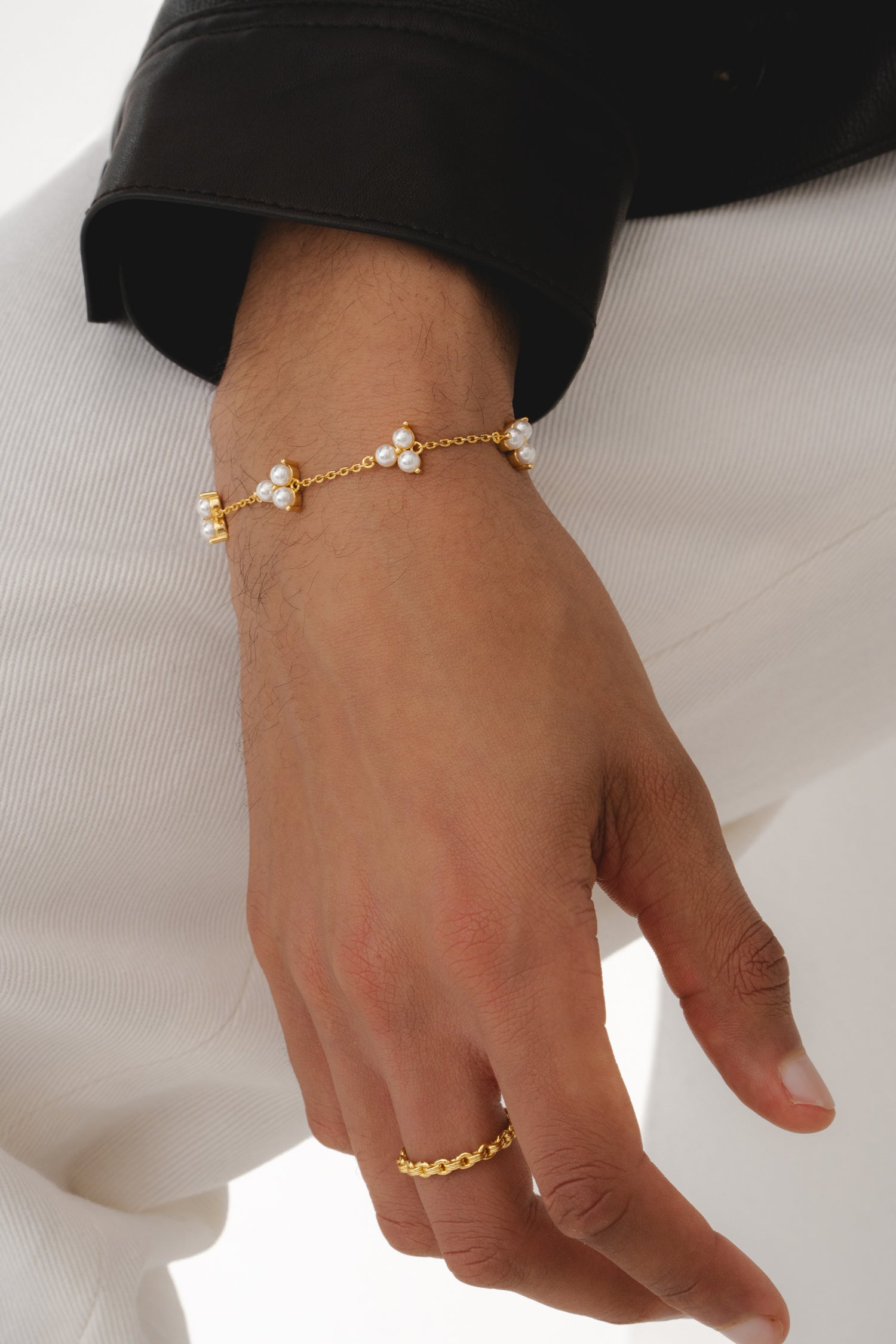 Como Link Bracelet - Gold Pearl