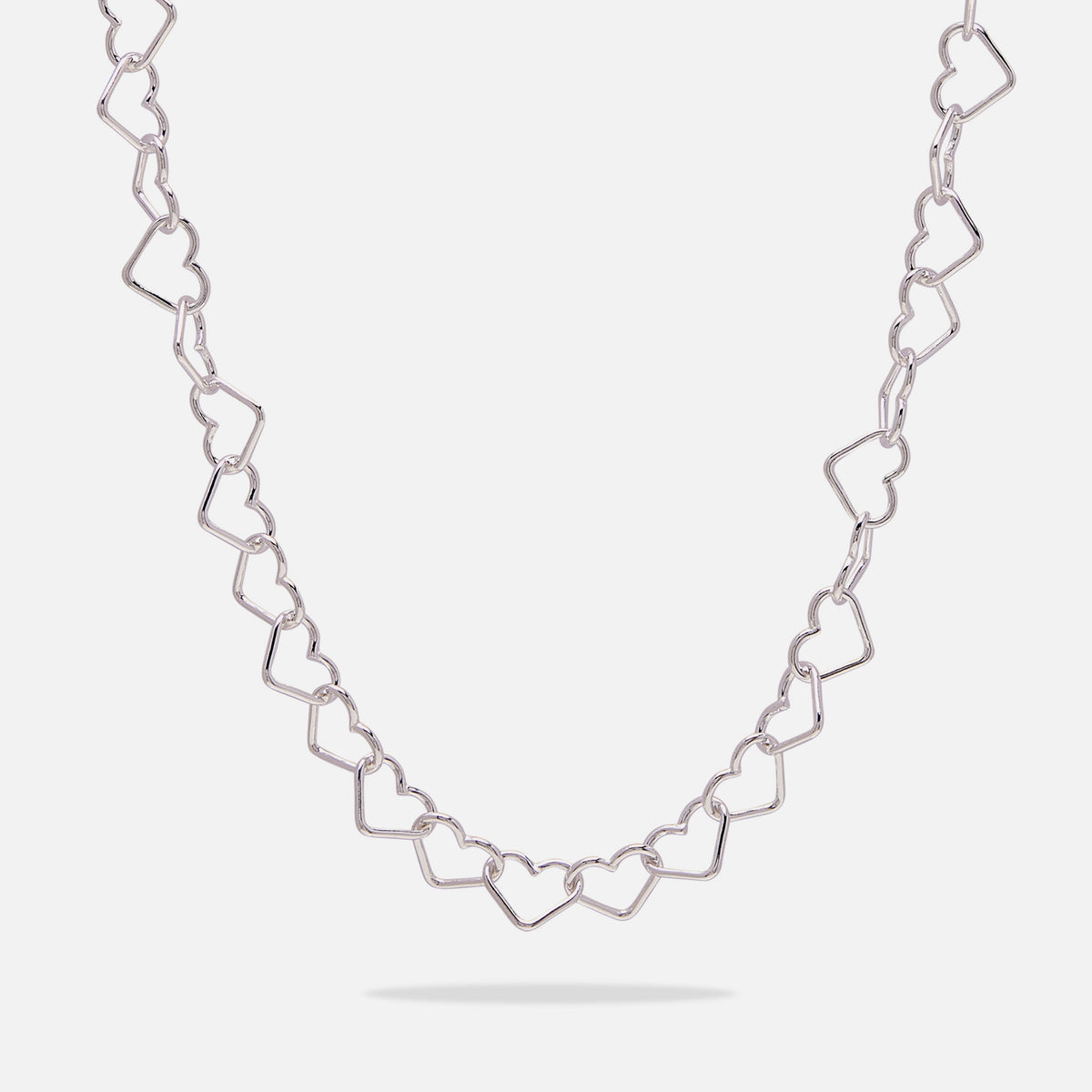 6mm Heart Link Chain Necklace – 925 Sterling Silver, Lobster Clasp, Made In Italy