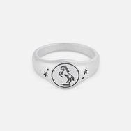 Midnight Stallion Ring - Silver