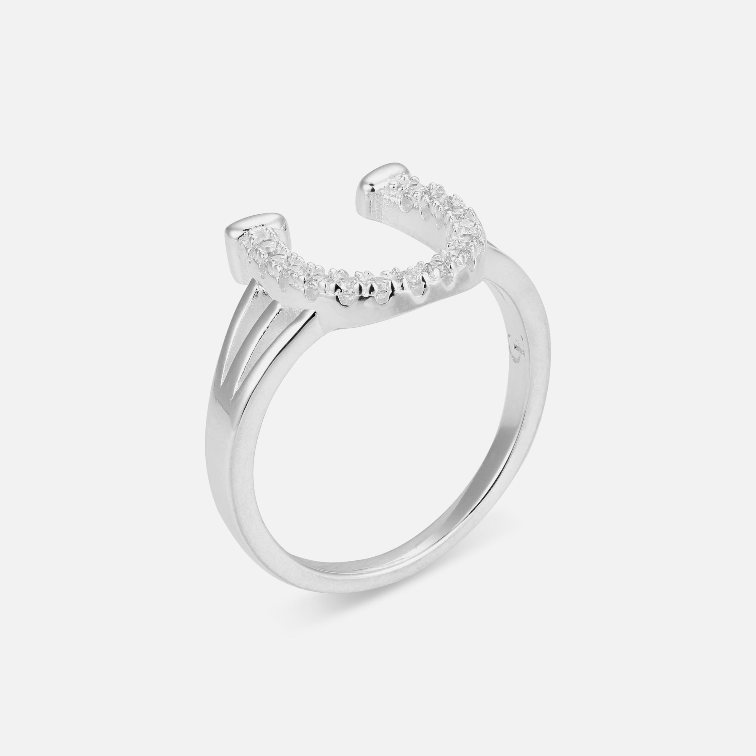 Studded Horse Shoe Ring - Silver – COMMONLINES