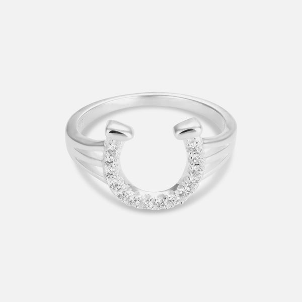 Studded Horse Shoe Ring - Silver – COMMONLINES