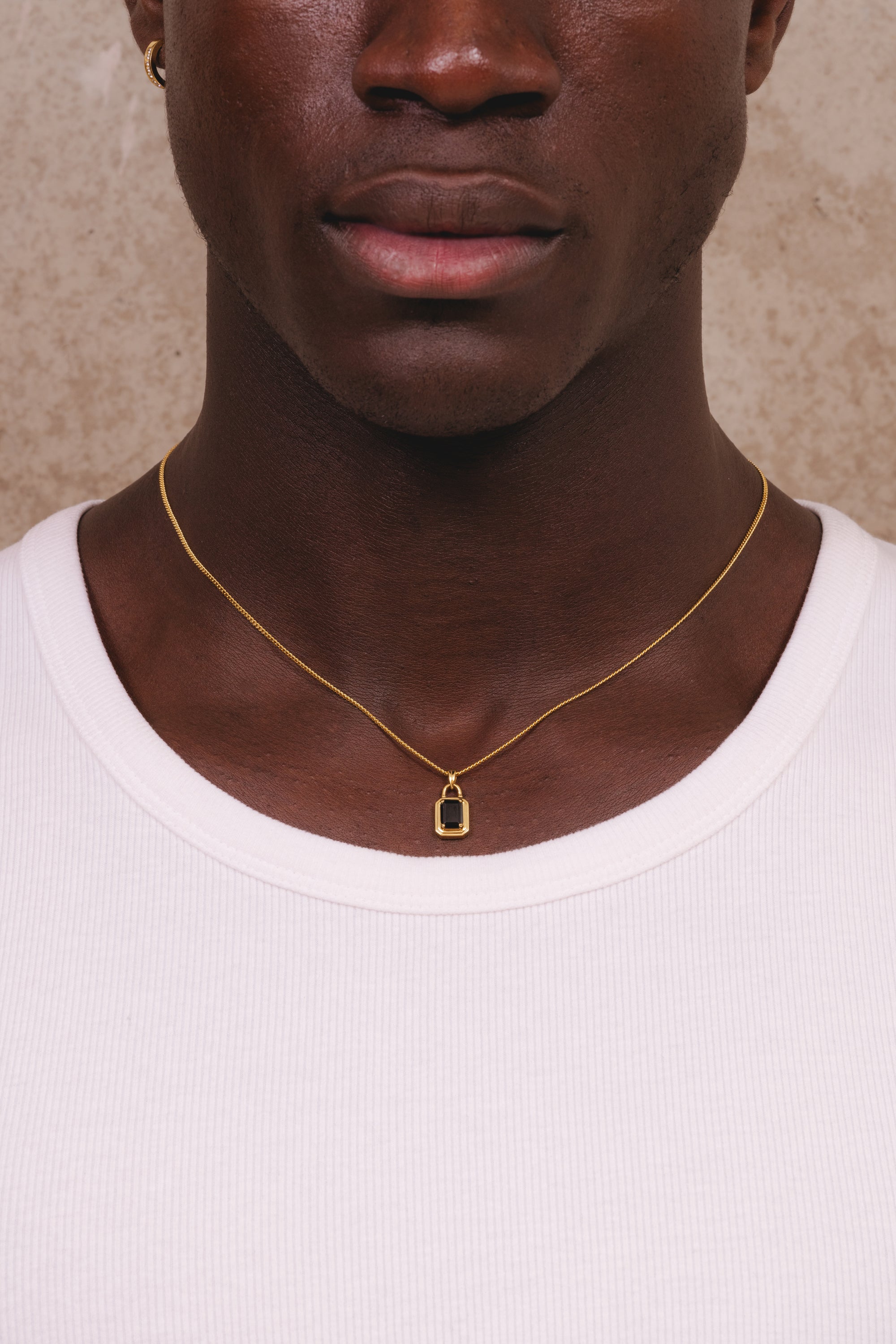 Solitaire Necklace - Gold Onyx