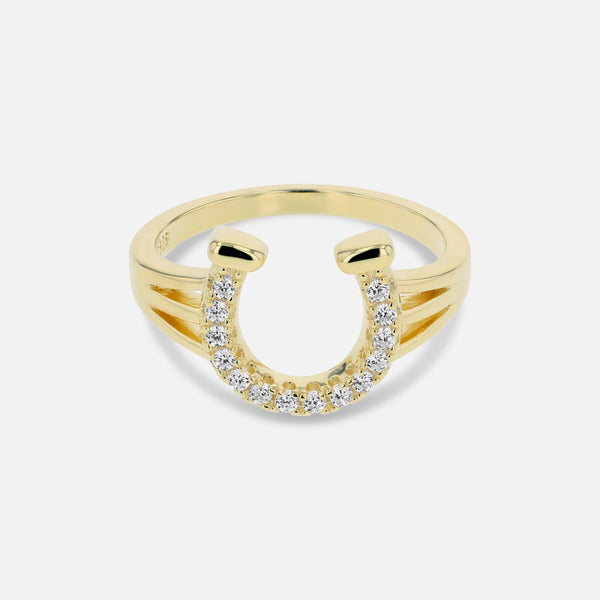Studded Horse Shoe Ring - Gold – COMMONLINES