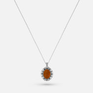 Vintage Tiger Eye Pendant - Silver