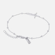Studded Cross Ball Bracelet - Silver