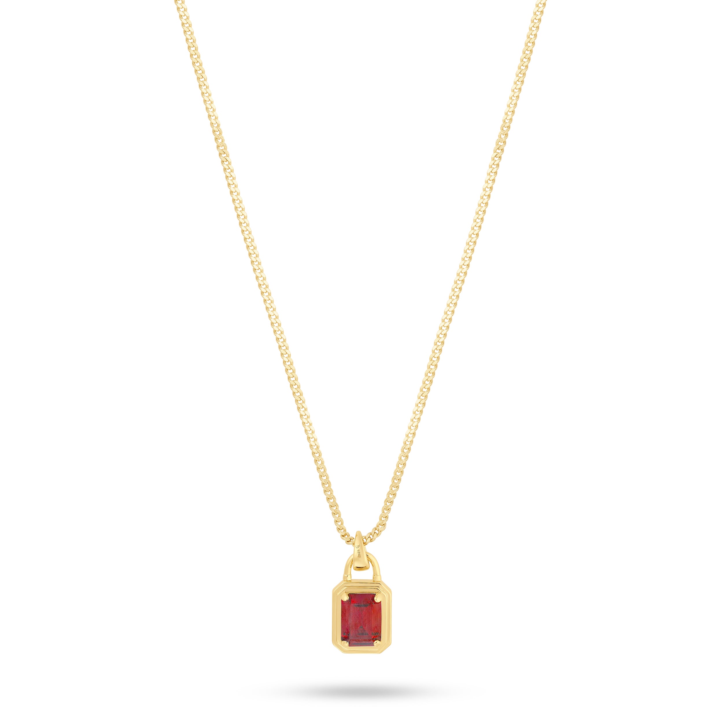 Solitaire Necklace - Gold Ruby