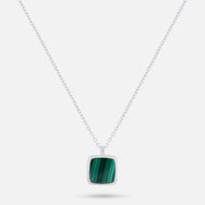 Malachite Pendant - Silver