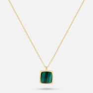 Malachite Pendant - Gold