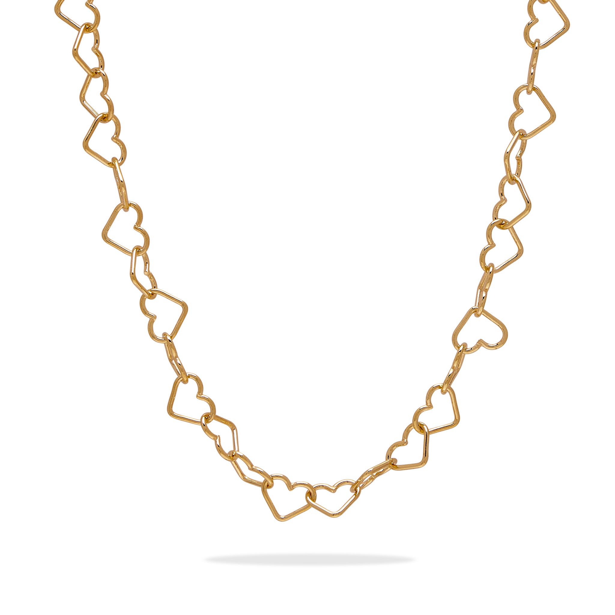 Heart Link Necklace - Gold