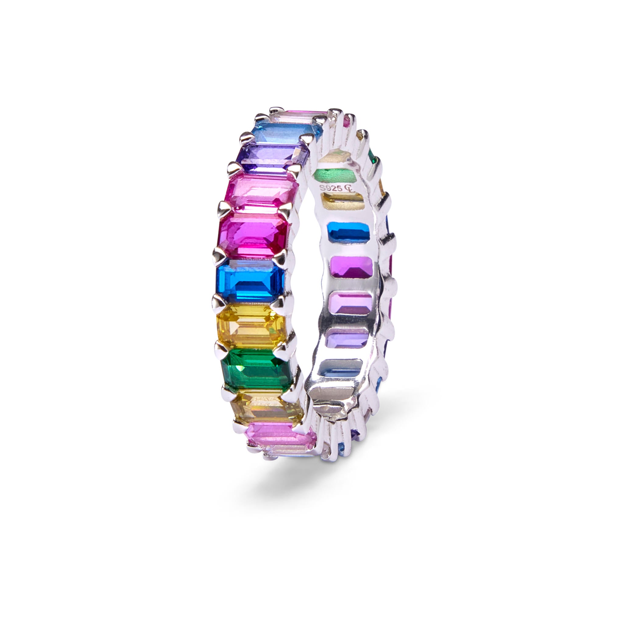 Baguette Eternity Ring - Rainbow